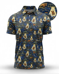 UFO HIGHLAND COW GALAXY POLO SHIRT - TLTW2210264