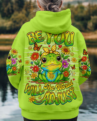 BE YOU THE WORLD WILL ADJUST FROG ALL OVER PRINT - TLNO2509252