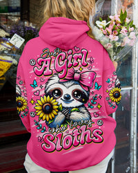 JUST A GIRL WHO LOVES SLOTHS ALL OVER PRINT - TLNO2910251