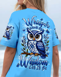 WHISPER WORDS OF WISDOM LET IT BE OWL ALL OVER PRINT - YHLN0710253