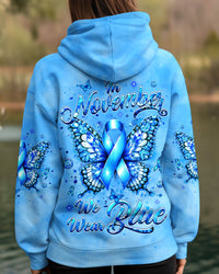 IN NOVEMBER WE WEAR BLUE BUTTERFLY DIABETES AWARENESS ALL OVER PRINT - YHHG1809252