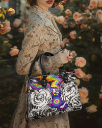 SCRATCHING CAT GALAXY LEATHER HANDBAG- KMTM1104261