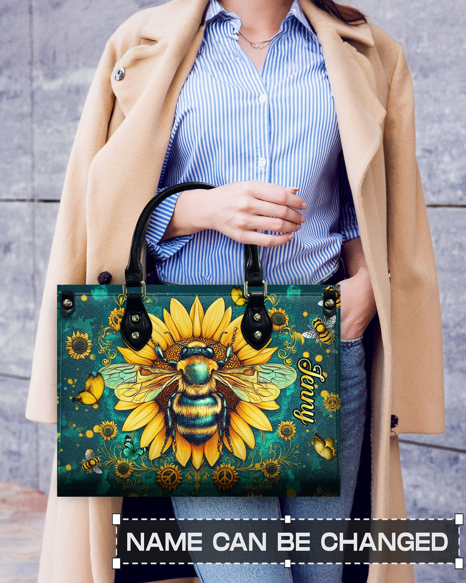 BEE SUNFLOWER LEATHER HANDBAG - YHHN1103254