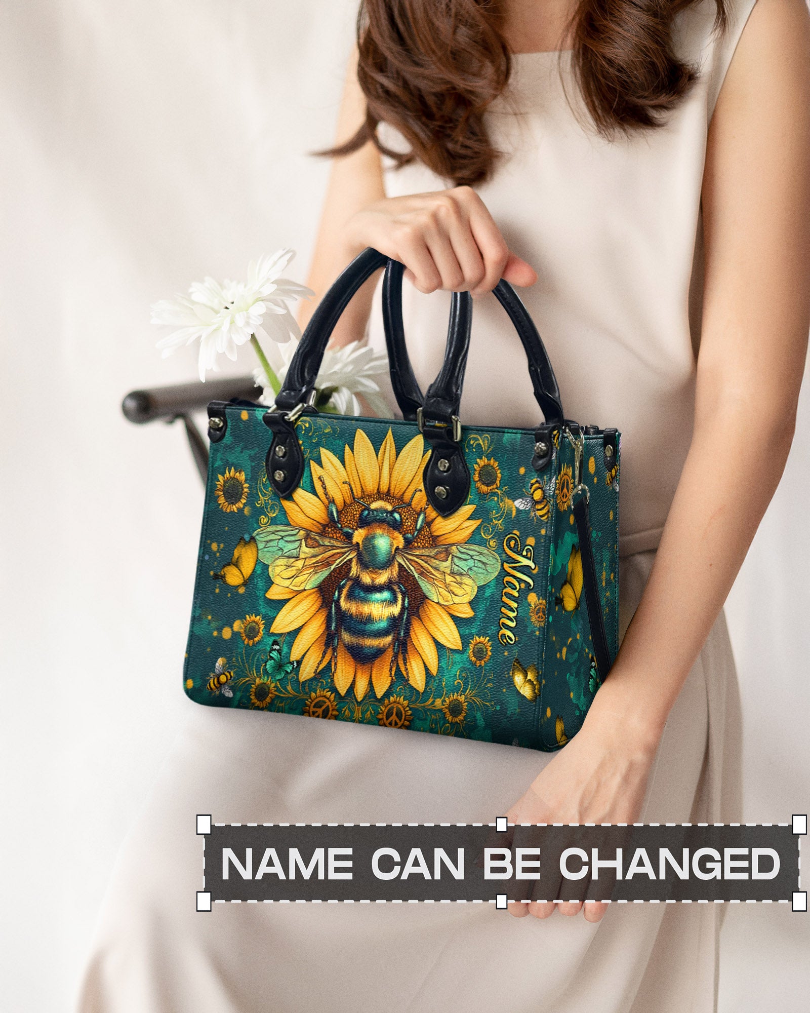 BEE SUNFLOWER LEATHER HANDBAG - YHHN1103254