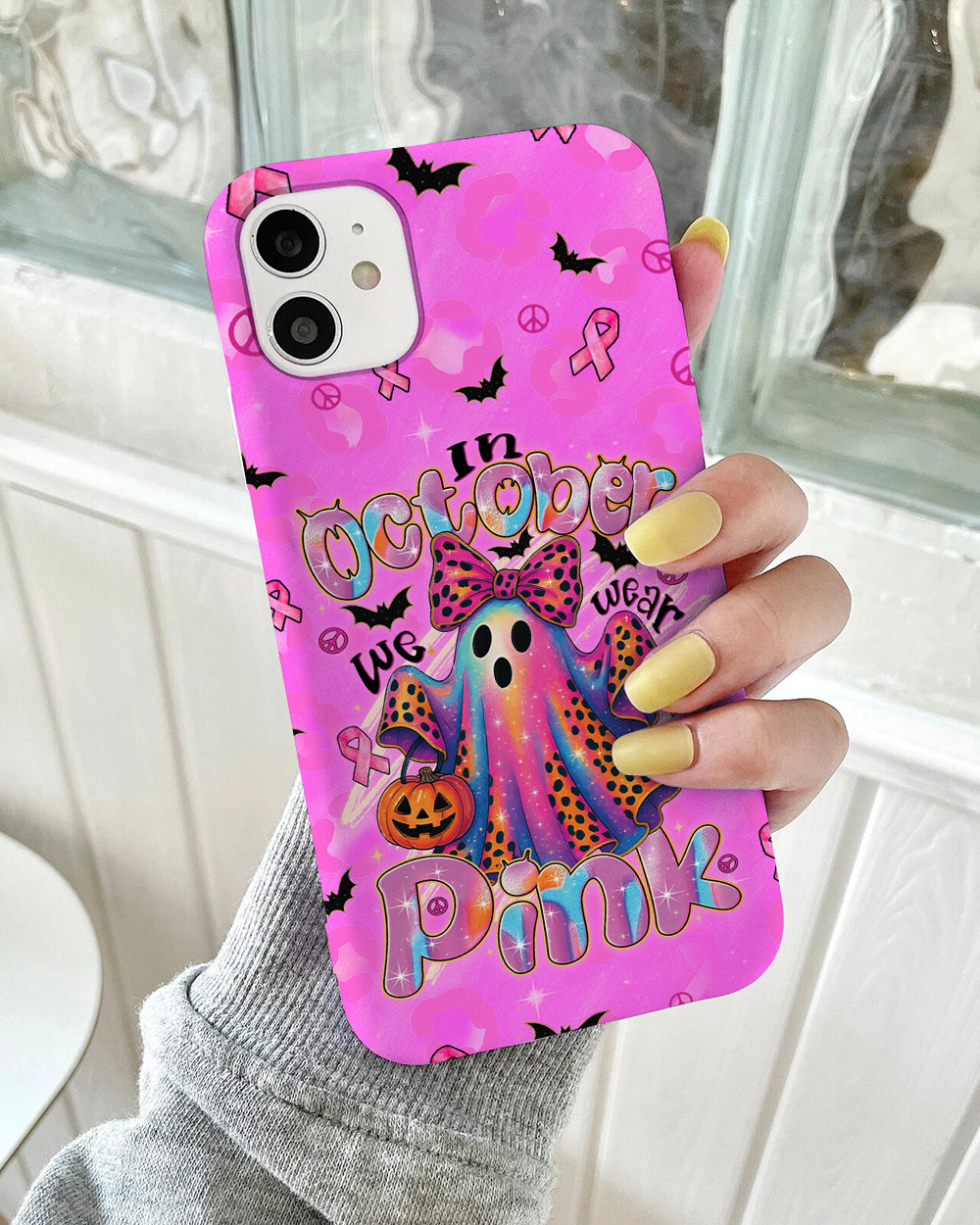 IN OCTOBER WE WEAR PINK BOO BREAST CANCER AWARENESS PHONE CASE - TYTD1308251