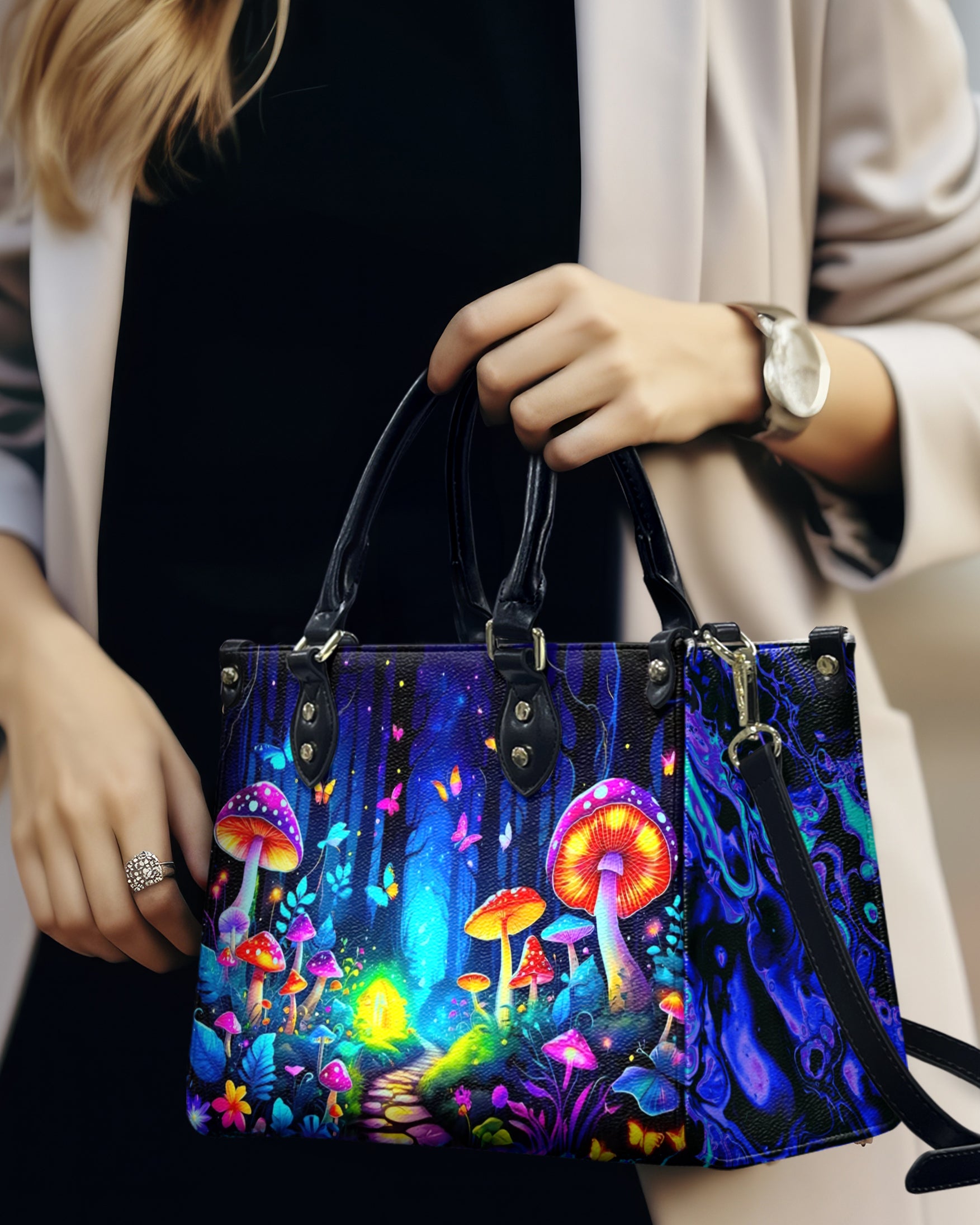 HIPPIE MUSHROOM LEATHER HANDBAG - YHHG2608242