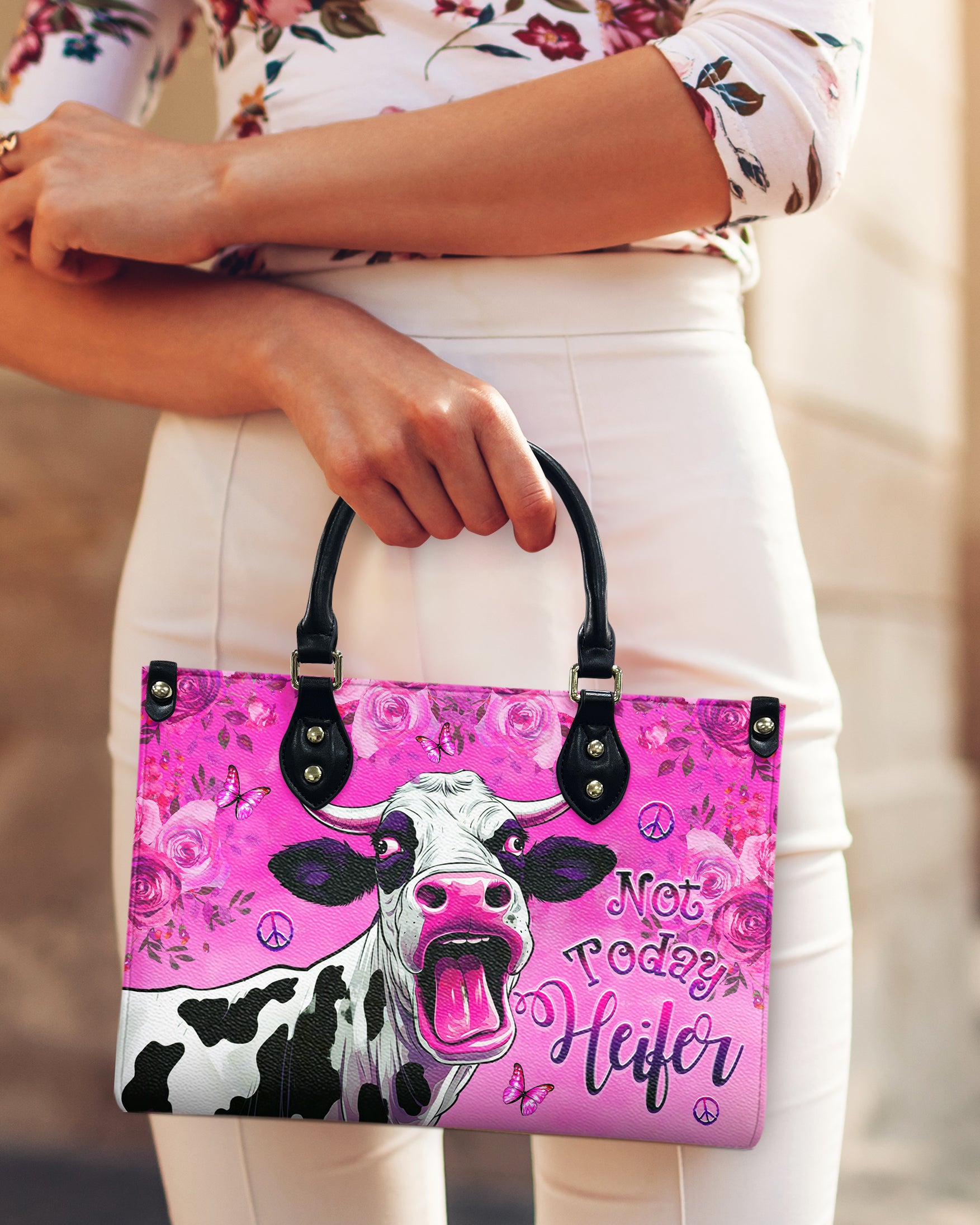 NOT TODAY HEIFER LEATHER HANDBAG - YHHG1507241