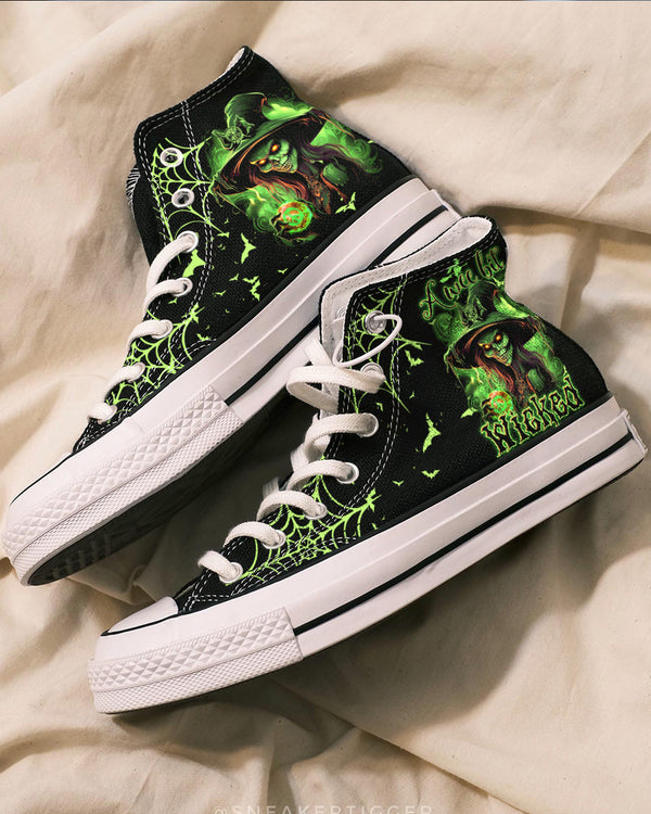 A WEE BIT WICKED HALLOWEEN HIGH TOP CANVAS SHOES - TYTD16082310