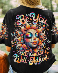BE YOU THE WORLD WILL ADJUST HIPPIE SUN ALL OVER PRINT - TLNO2606241