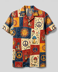 BOHEMIAN PEACE SOUL  PATCHWORK CAMP SHIRT - TLHN0608266