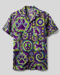 SCHNAUZER DOG SWIRL PATCHWORK CAMP SHIRT - TLHN3007262