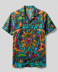 SUN MOON MUSHROOM CAMP SHIRT - TLNZ0108235