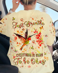 JUST BREATHE HUMMINGBIRD ALL OVER PRINT - TLPQ2204241