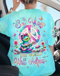 BE YOU THE WORLD WILL ADJUST FROG ALL OVER PRINT - TLPQ2506241