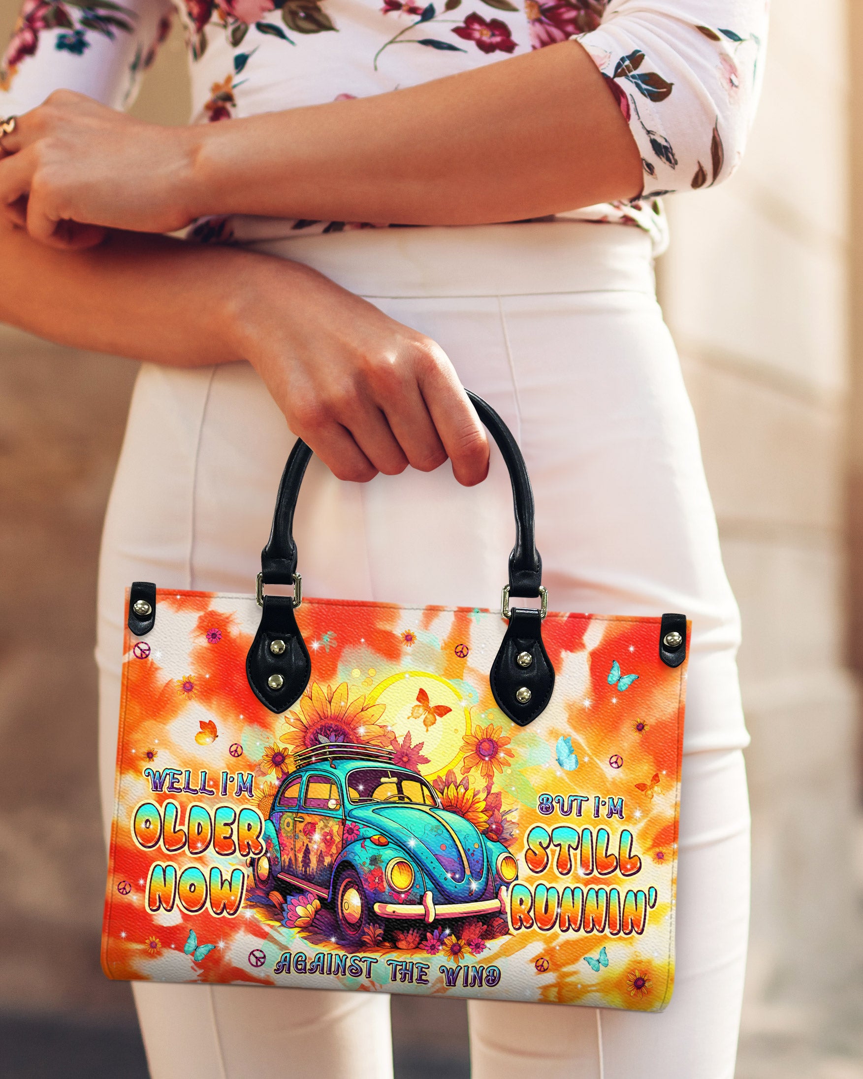 RUNNING AGAINST THE WIND CAR TIE DYE LEATHER HANDBAG - TLPQ3008241