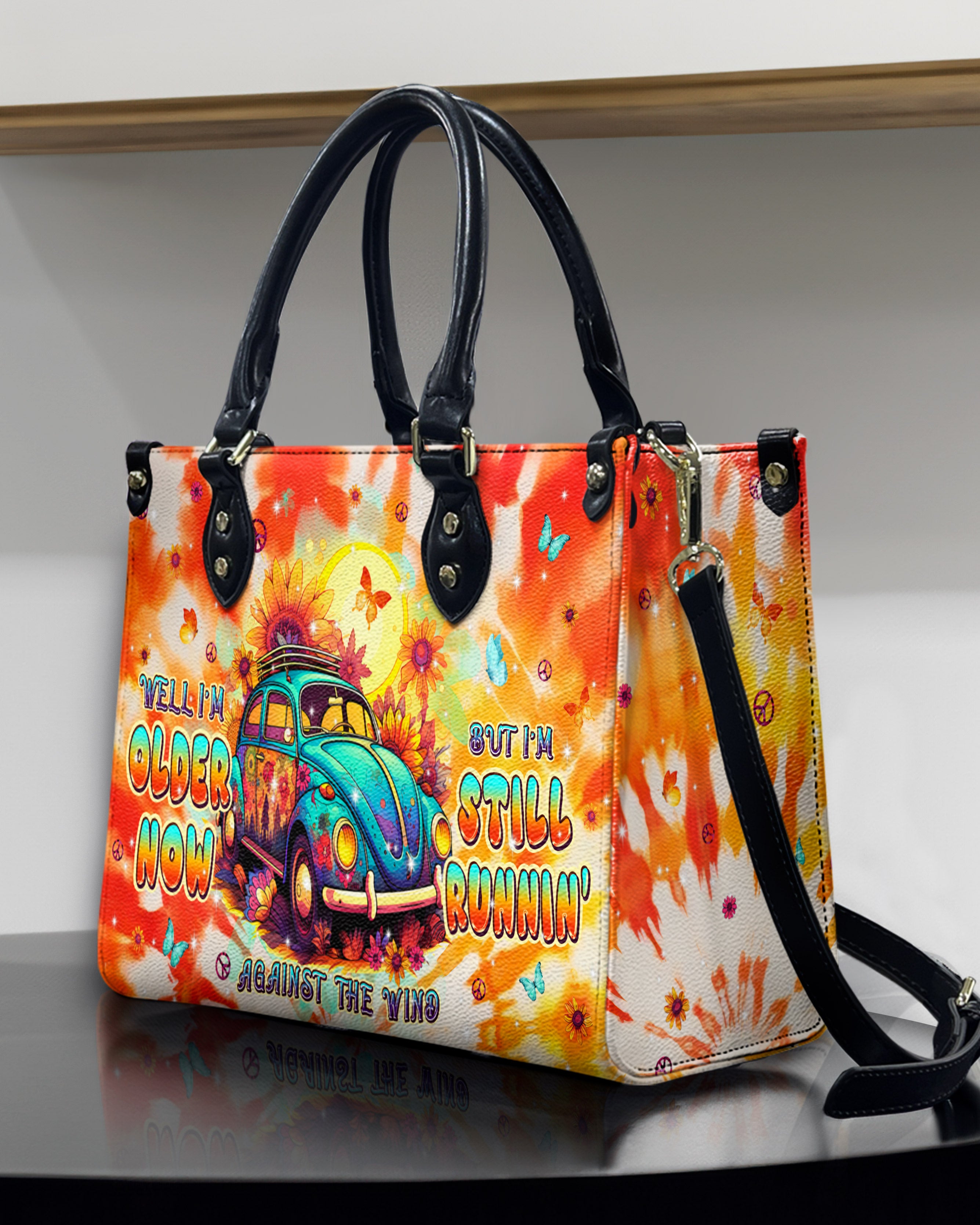 RUNNING AGAINST THE WIND CAR TIE DYE LEATHER HANDBAG - TLPQ3008241