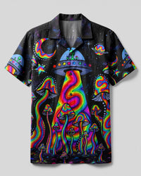 PSYCHEDELIC UFO MUSHROOM COLORFUL CAMP SHIRT   - TLTW11606263