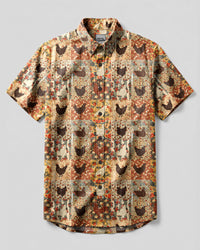 FLORAL CHICKENS VINTAGE BUTTON-DOWN COLLAR SHIRT - TYPQ0107262