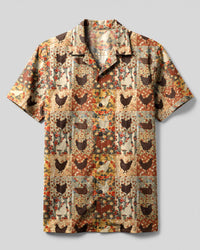 FLORAL CHICKENS VINTAGE CAMP SHIRT - TYPQ0107263