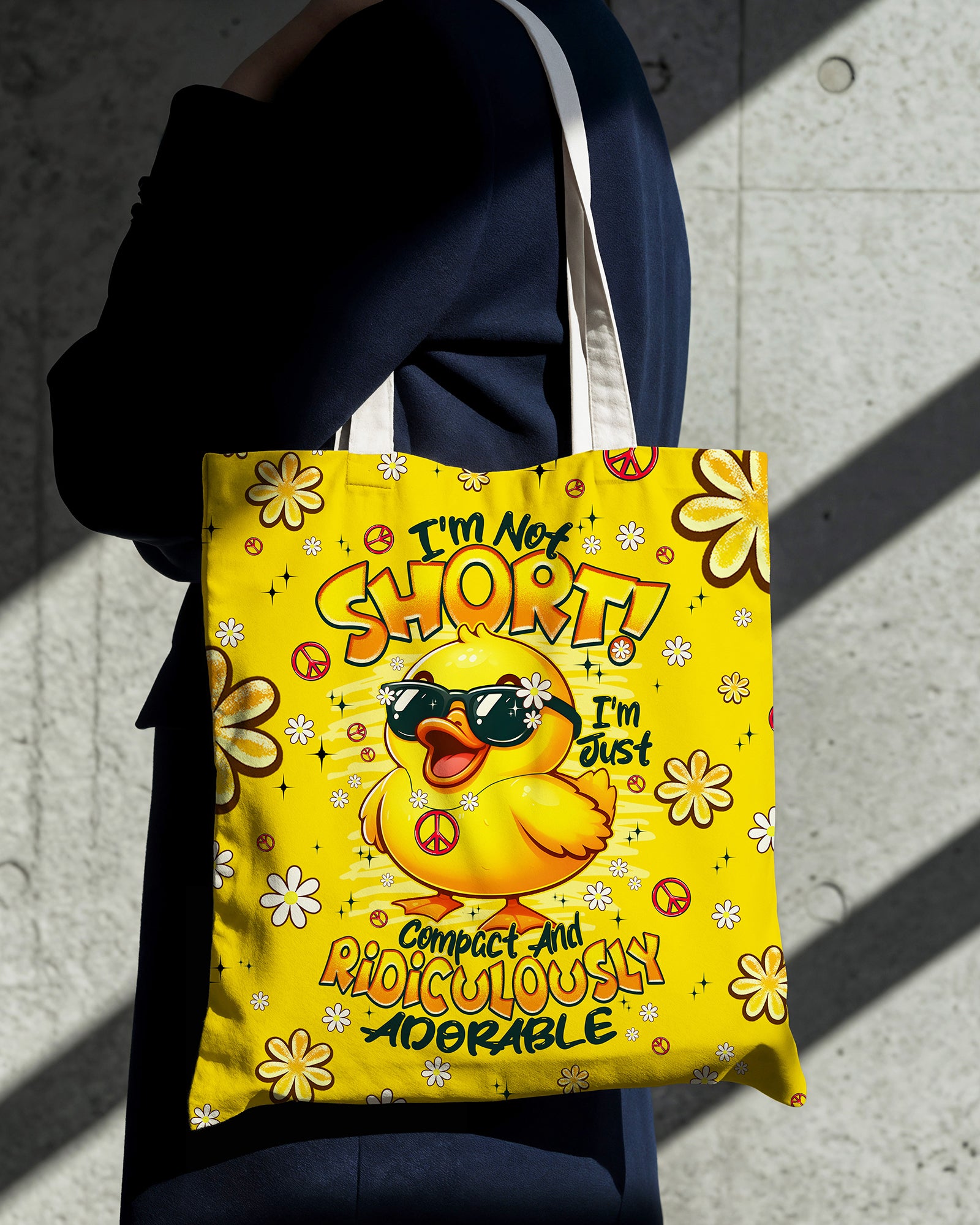 I'M NOT SHORT DUCK HIPPIE TOTE BAG - TYPQ0508258
