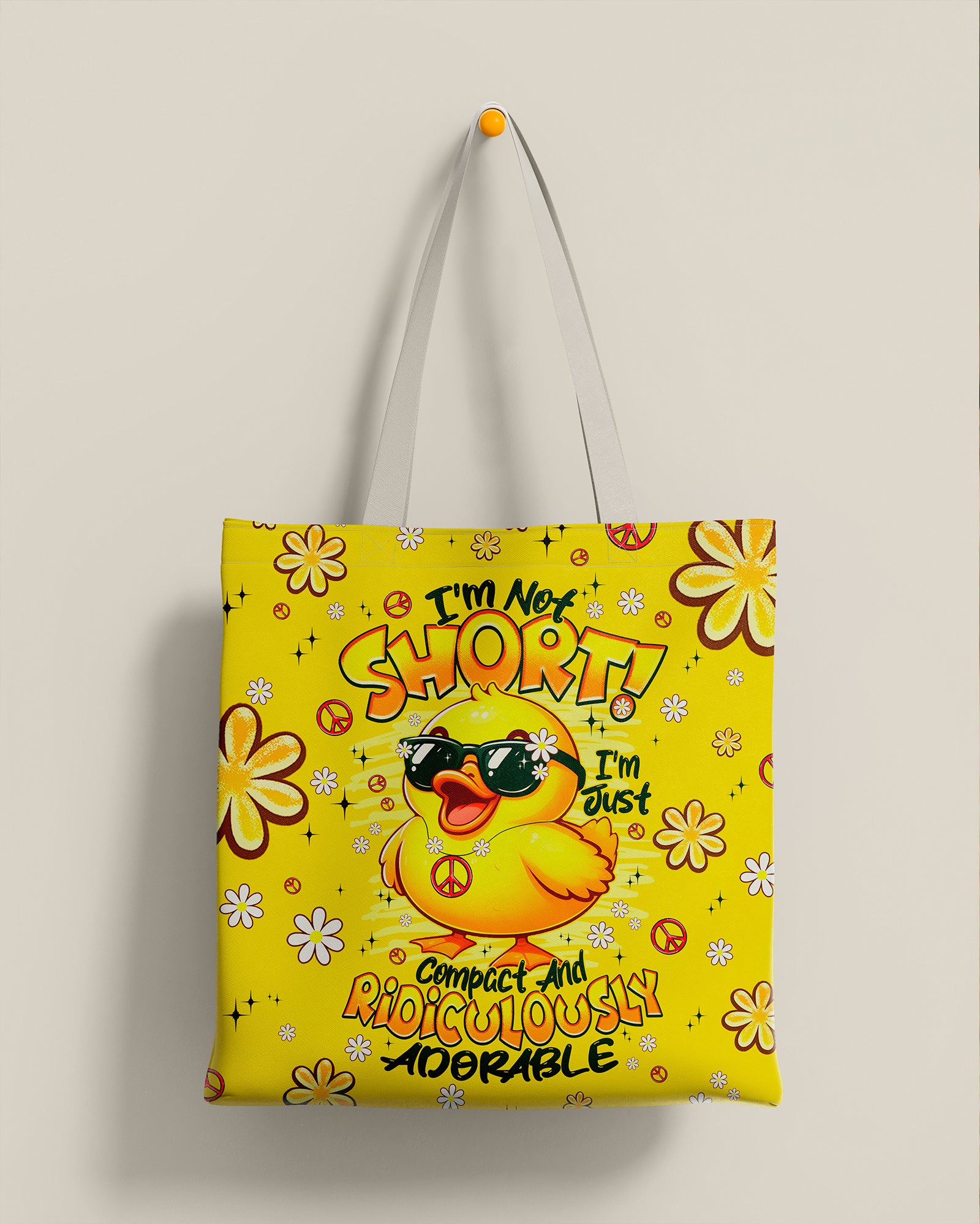 I'M NOT SHORT DUCK HIPPIE TOTE BAG - TYPQ0508258
