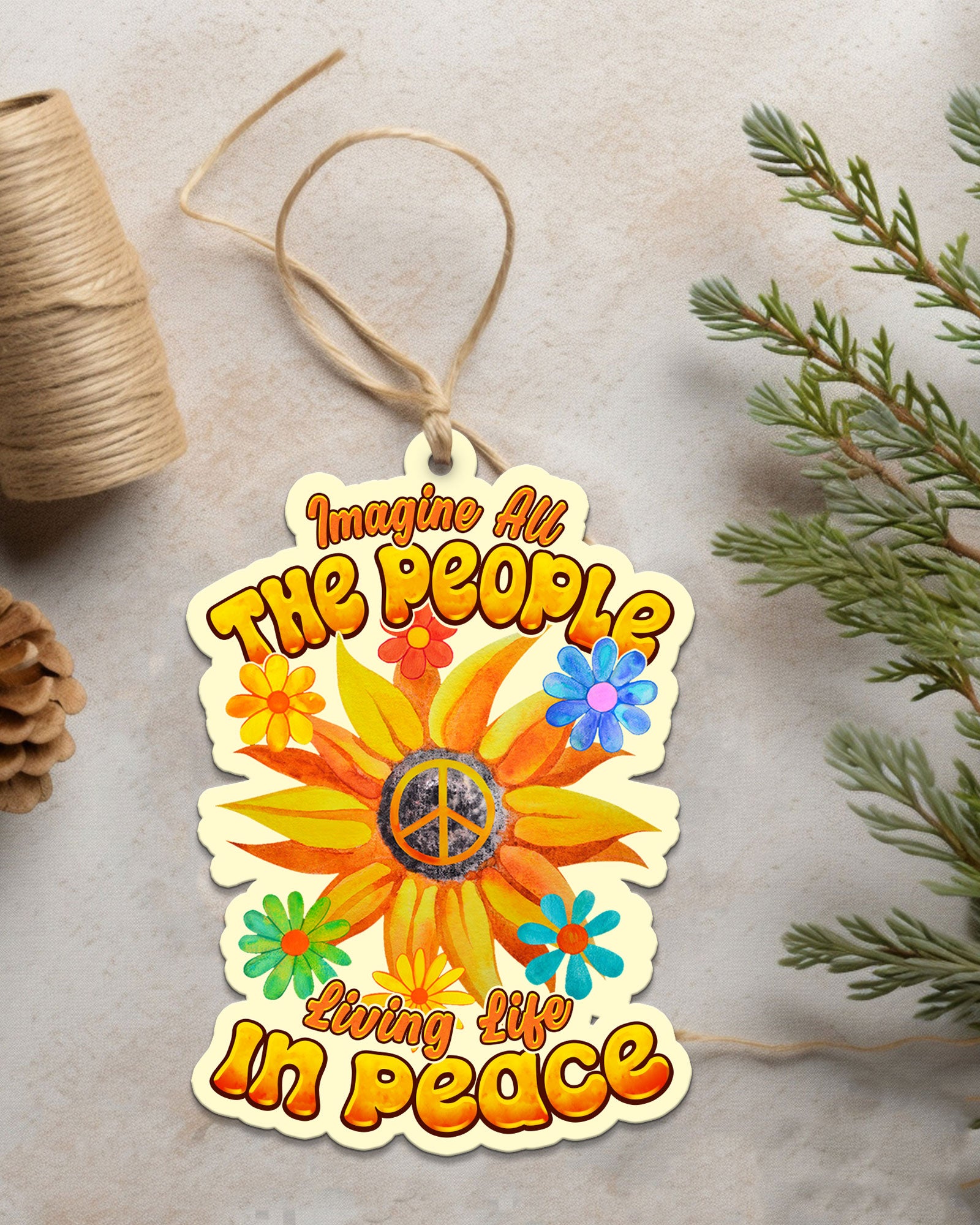 IMAGINE ALL THE PEOPLE LIVING LIFE IN PEACE ORNAMENT & KEYCHAIN - TYPQ0609251