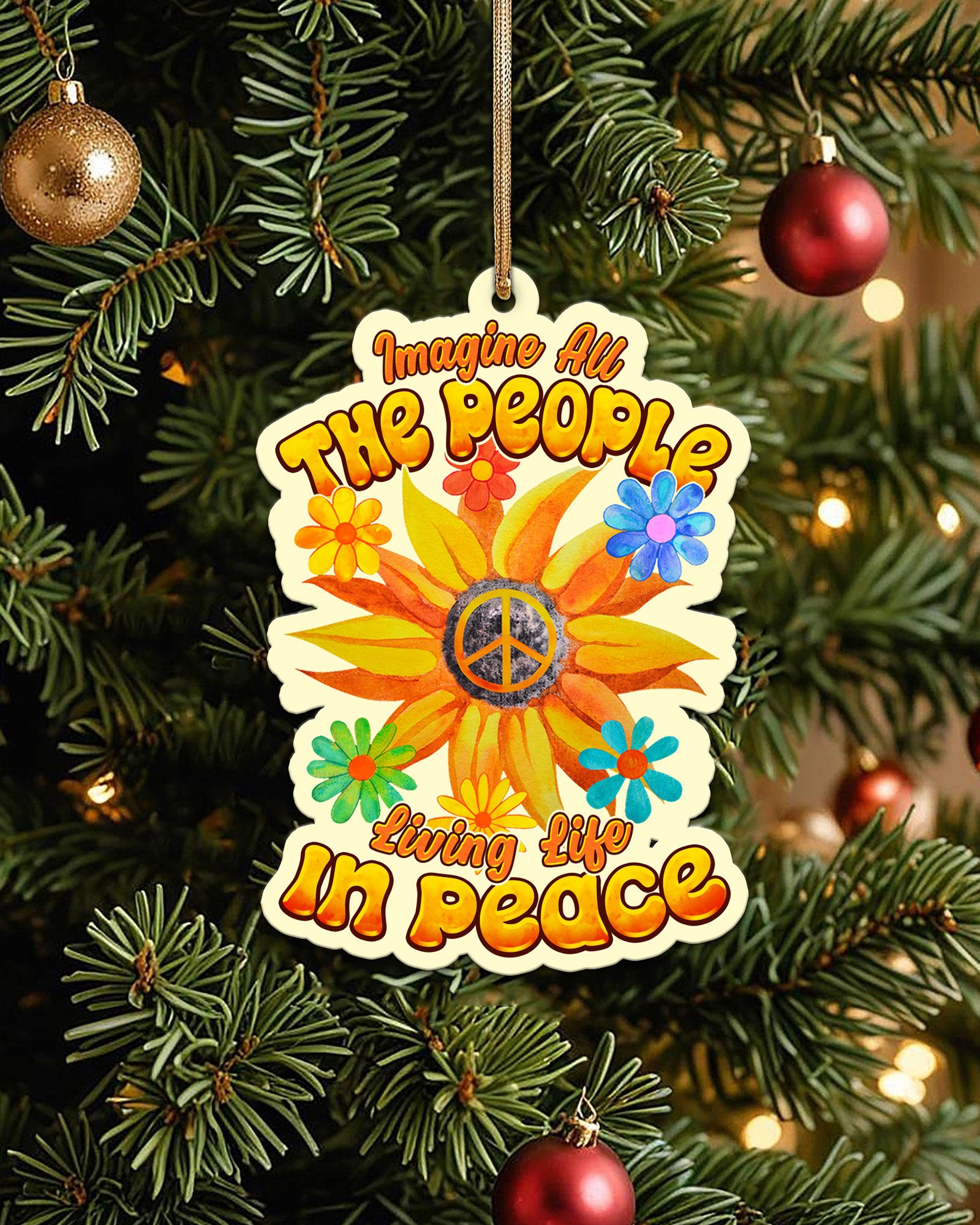 IMAGINE ALL THE PEOPLE LIVING LIFE IN PEACE ORNAMENT & KEYCHAIN - TYPQ0609251