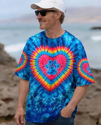 BLUE RAINBOW HEART PAW ALL OVER PRINT - TYPQ0903261