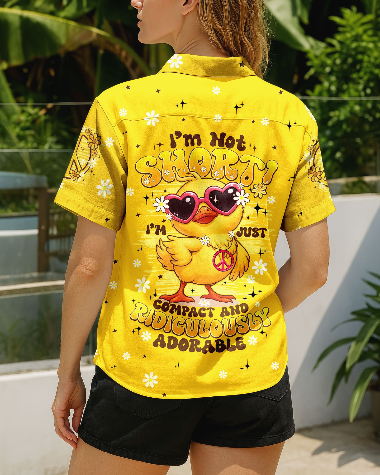 I'M NOT SHORT DUCK HIPPIE HAWAIIAN SHIRT - TYPQ0907251
