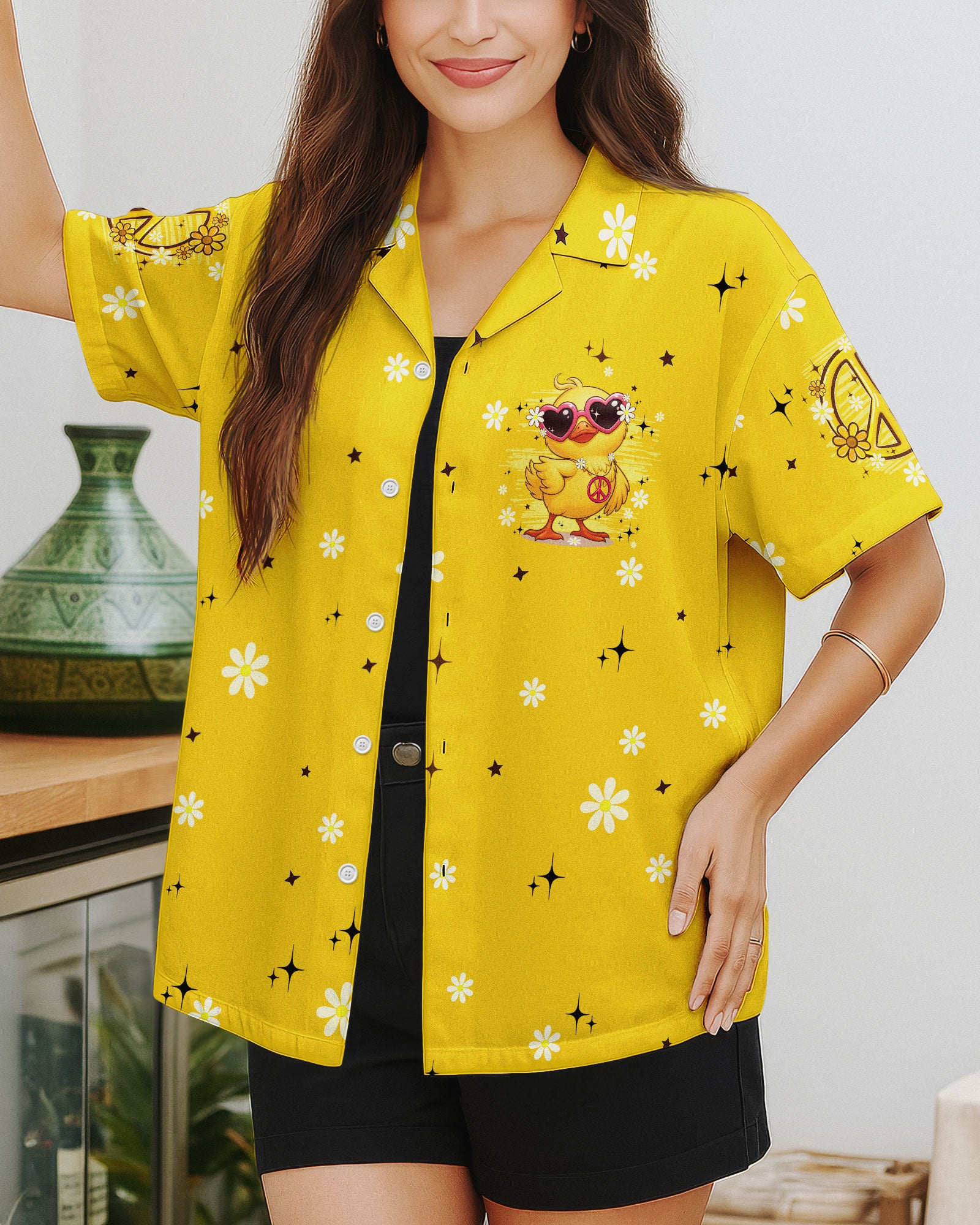 I'M NOT SHORT DUCK HIPPIE HAWAIIAN SHIRT - TYPQ0907251