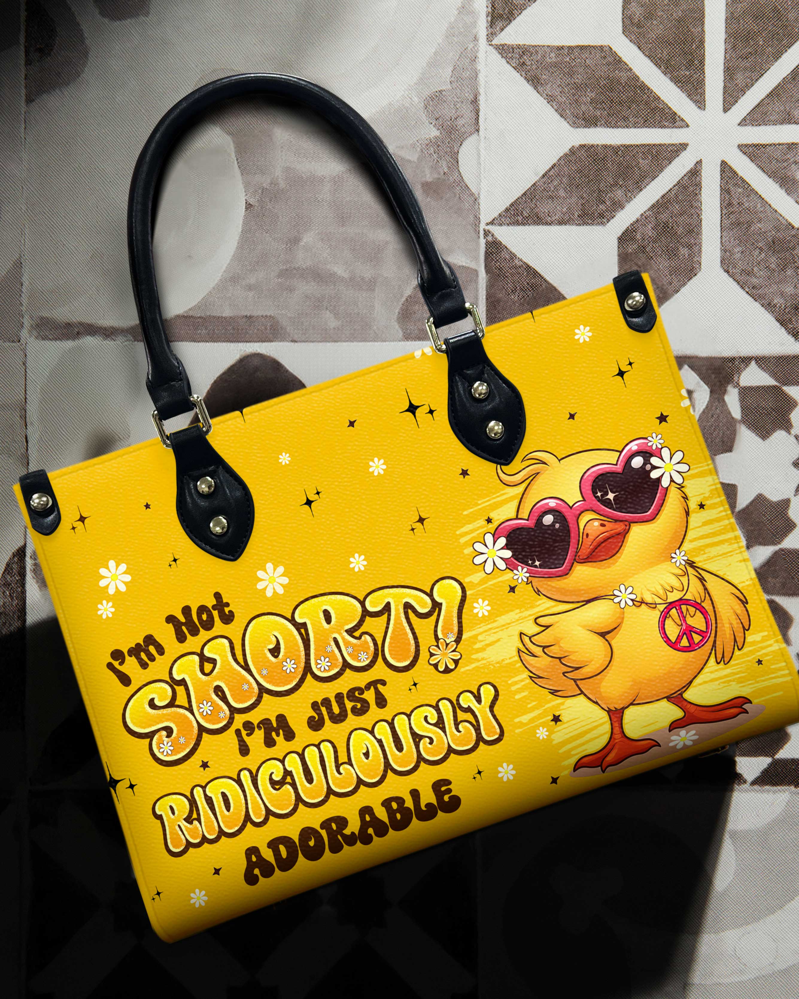 I'M NOT SHORT DUCK HIPPIE LEATHER HANDBAG - TYPQ0907256