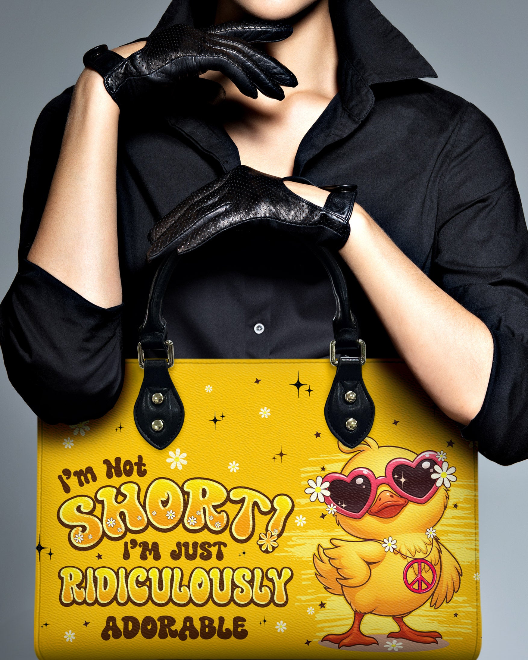 I'M NOT SHORT DUCK HIPPIE LEATHER HANDBAG - TYPQ0907256