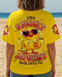 I'M SHORT AND A LITTLE MOUTHY DUCK HIPPIE ALL OVER PRINT - TYPQ1007252