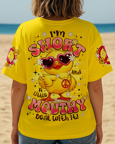 I'M SHORT AND A LITTLE MOUTHY DUCK HIPPIE ALL OVER PRINT - TYPQ1007252