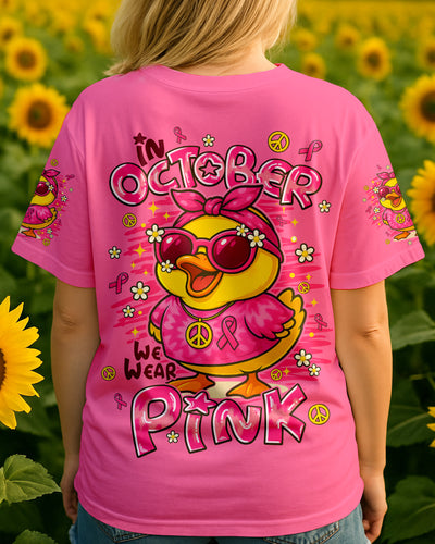 IN OCTOBER WE WEAR PINK DUCK BREAST CANCER AWARENESS ALL OVER PRINT - TYPQ2108252