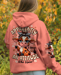APPARENTLY I HAVE AN ATTITUDE WHO KNEW COW ALL OVER PRINT - TYPQ2212252