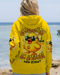 APPARENTLY I HAVE AN ATTITUDE WHO KNEW DUCK ALL OVER PRINT - TYPQ2302261