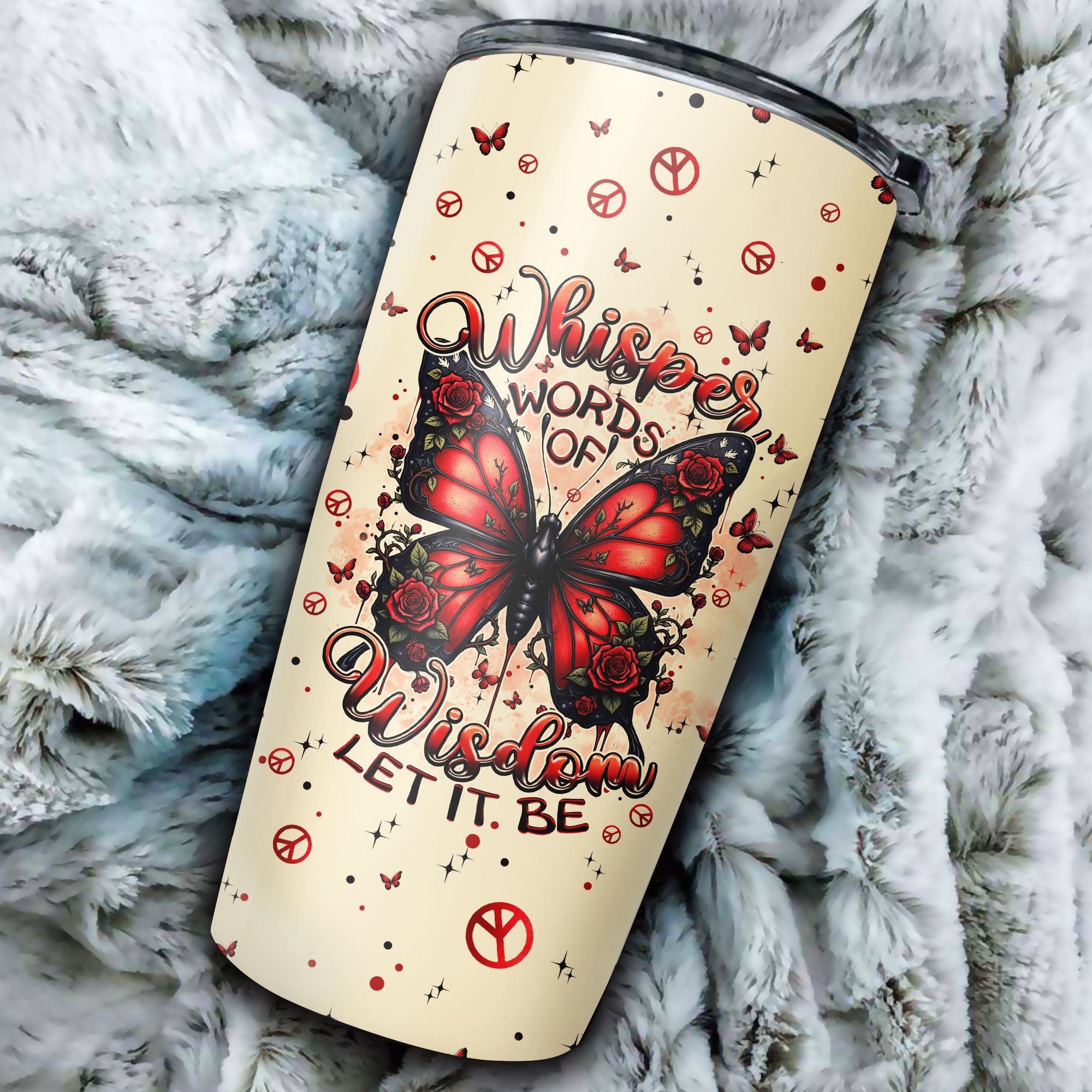 WHISPER WORDS OF WISDOM LET IT BE BUTTERFLY TUMBLER - TYPQ2308251