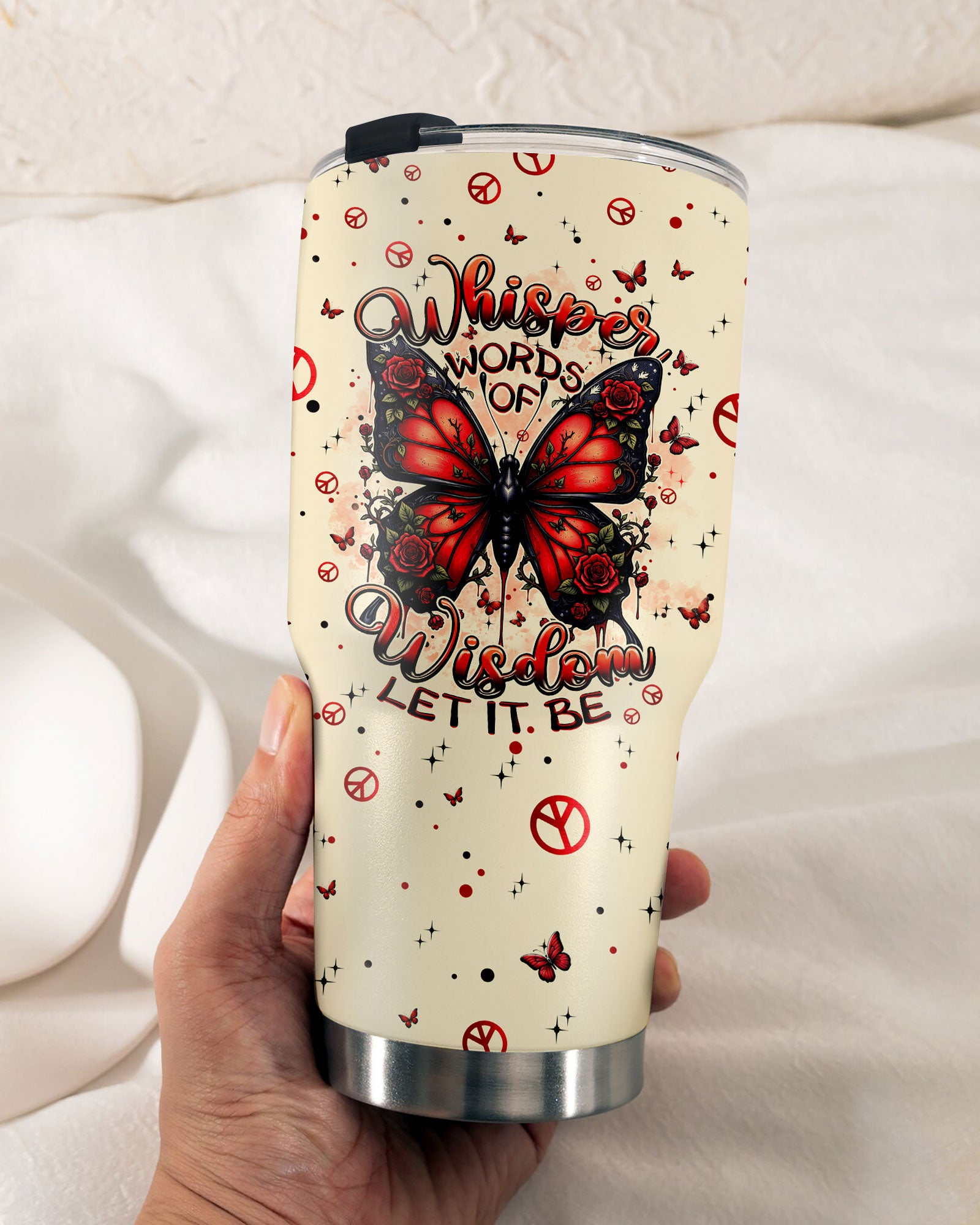 WHISPER WORDS OF WISDOM LET IT BE BUTTERFLY TUMBLER - TYPQ2308251