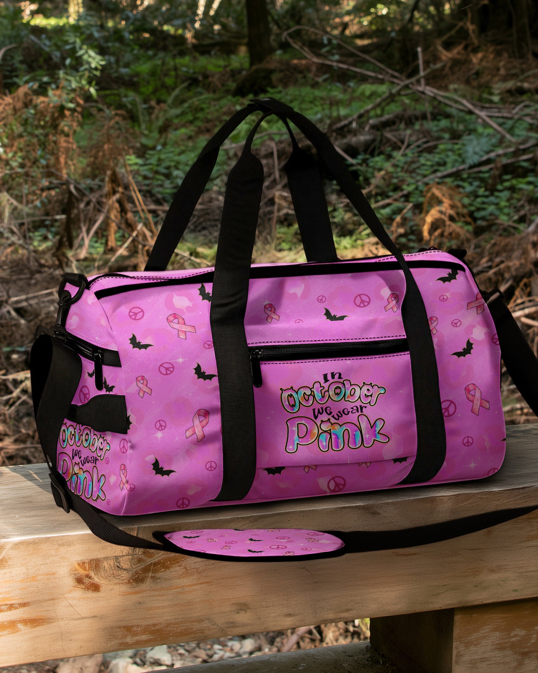 IN OCTOBER WE WEAR PINK BOO BREAST CANCER AWARENESS TRAVELLING BAG - TYTD1308251