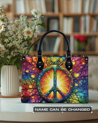 COLORFUL PSYCHEDELIC PEACE LEATHER HANDBAG - YHLN2403254