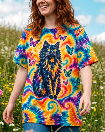 GROOVY CAT BUTTERFLY BURST ALL OVER PRINT - TLNO2110262