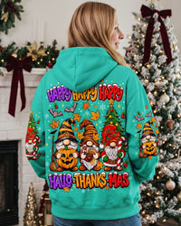 HAPPY HALLOTHANKSMAS GNOME CHRISTMAS HALLOWEEN ALL OVER PRINT - TLNO1010262