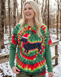 CHEERFUL DACHSHUND DOG CHRISTMAS BURST ALL OVER PRINT - TLNO0110264