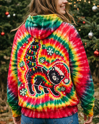 PLAYFUL BLACK CAT CHRISTMAS SWIRL ALL OVER PRINT - TLNO1910263