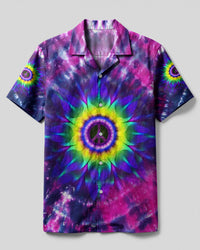 PEACE Y'ALL TIE DYE CAMP SHIRT - YHDU2906234