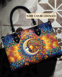 HIPPIE MOON WITH GIRL LEATHER HANDBAG - TLNT2406245