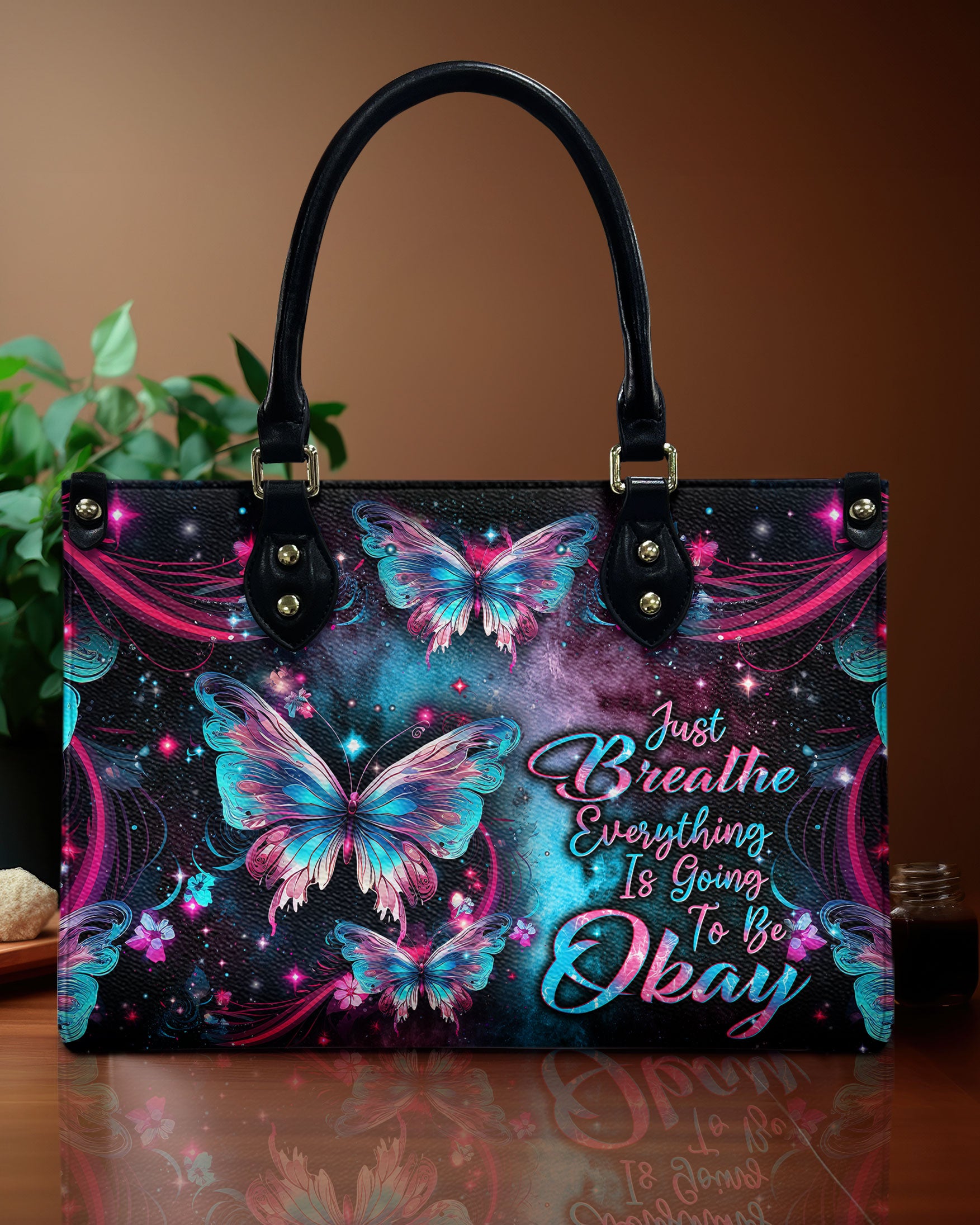 JUST BREATHE BUTTERFLY LEATHER HANDBAG - TLNT0807244