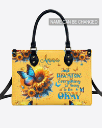 JUST BREATHE SUNFLOWER BUTTERFLY LEATHER HANDBAG - TLNT2503241