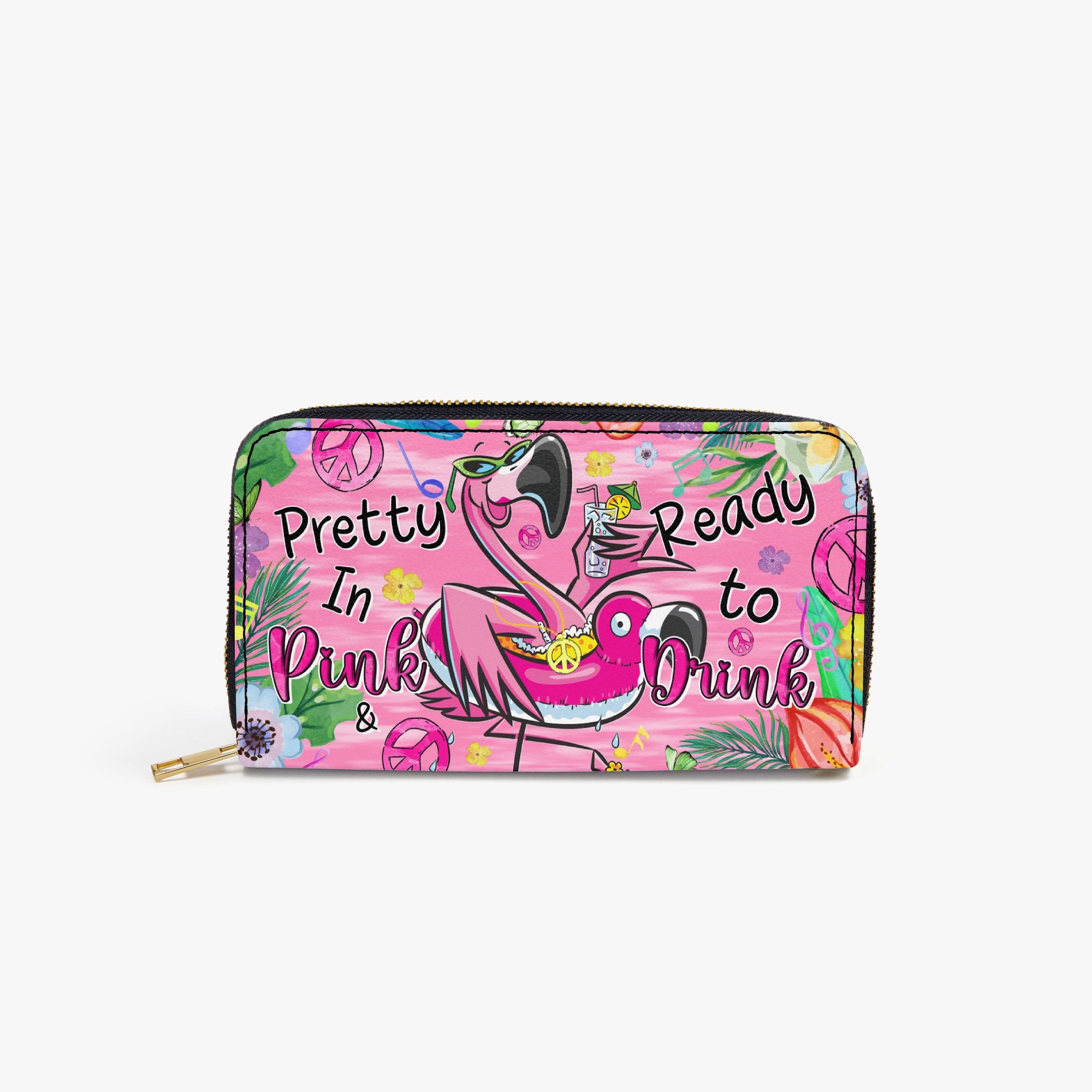 PRETTY IN PINK ZIPPER LEATHER WALLET - TYQY1806243